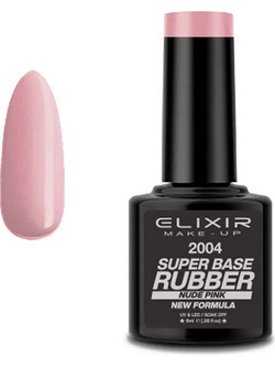Elixir 2004 Super Nude Pink Rubber Base Ημιμόνιμο Βερνίκι Νυχιών 8ml