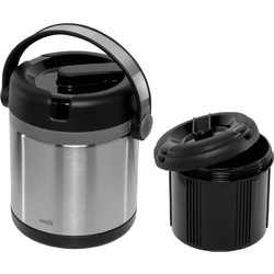Emsa Mobility Τhermal Δοχείο Φαγητού Θερμός Inox 1.2lt Μαύρο Ασημί
