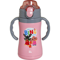 Ecolife Bing Thing Παιδικό Παγούρι Θερμός Ανοξείδωτο με Καλαμάκι Ροζ 300ml