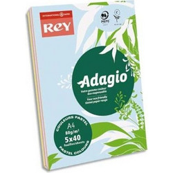 Rey Adagio Pastel Χαρτί Α4 80gr/m² 200 Φύλλα Πολύχρωμο