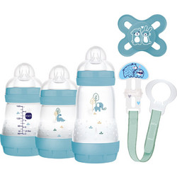 MAM Welcome to the World Σετ Πλαστικά Μπιμπερό με Θηλή Σιλικόνης κατά των Κολικών 0+ Μηνών Elephant Blue
