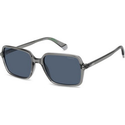 Polaroid Eyewear PLD6247/S KB7/C3 Ανδρικά Γυαλιά Ηλίου Τετράγωνα Κοκάλινα Γκρι με Μπλε Φακό