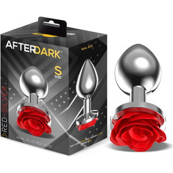 LateToBed Afterdark Rose Small Πρωκτική Σφήνα 7.8cm Ασημί Κόκκινη AD-564