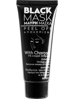 Peel Off Peel-Off Μαύρη Μάσκα Προσώπου για Καθαρισμό με Άνθρακα 60ml
