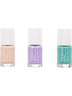 Victoria Beauty Nude Λιλά Βεραμάν Gloss Σετ Βερνίκια Νυχιών 3x6ml