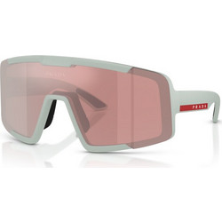 Prada PSB07S 25H80U Ανδρικά Γυαλιά Ηλίου Μάσκα Κοκάλινα Λευκά με Ροζ Φακό