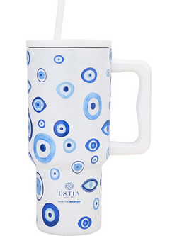 Estia Straw Tumbler XL Save The Aegean Spirit Of Luck 900ml