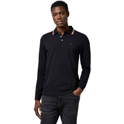 Wrangler Ανδρική Μπλούζα Polo Μακρυμάνικη Μαύρη 112371505