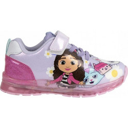 Cerda Gabby's Dollhouse Παιδικά Sneakers με Φωτάκια Ροζ Λιλά 2300006913