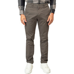 Double Ανδρικό Παντελόνι Chino Ελαστικό Slim Εφαρμογή Γκρι CP-4080