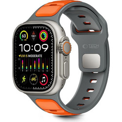 Tech-Protect IconBand Line Λουράκι Σιλικόνης Grey / Orange (Apple Watch 42 / 44 / 45 / 49mm)