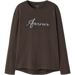 Name It Amour Παιδικό T-Shirt Μακρυμάνικο Καφέ 13224952