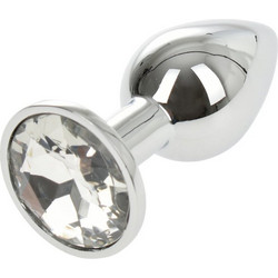 Kinksters Metallic Small Πρωκτική Σφήνα Diamond Plug 7cm Ασημί Διαφανής