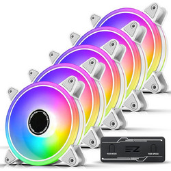 Ezdiy-Fab Moonlight Case Fan 120mm ARGB με Σύνδεση 3-Pin 4-Pin PWM 5τμχ White