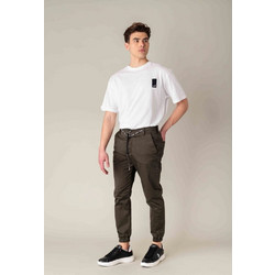 Cover Ανδρικό Παντελόνι Chino Joggers Ελαστικό Slim Εφαρμογή Χακί T0090-25