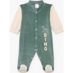 Pretty Baby Dino Φορμάκι Μακρυμάνικo για Αγόρι Βελουτέ Πράσινο Μπεζ 33301