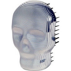 Tangle Angel Rebel White Chrome Skull Βούρτσα Μαλλιών για Ξεμπέρδεμα Ασημί