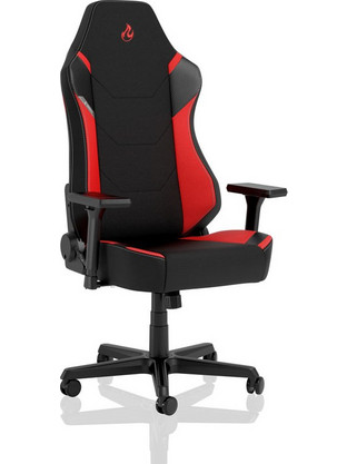 Nitro Καρέκλα Gaming Υφασμάτινη με Ρυθμιζόμενα Μπράτσα Μαύρη Κόκκινη NC-X1000-BR