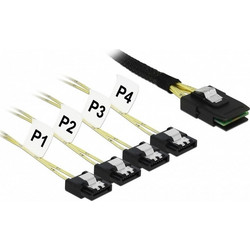 DeLOCK 85731 Καλώδιο Σκληρού Δίσκου mini SAS to 7-Pin SATA II 1m Black