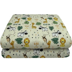 Astron Παιδικό Κουβερλί Μονό Βαμβακερό 160x250 Safari & Zoo Πράσινο Mint