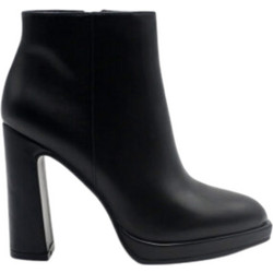 Envie Shoes Γυναικεία Μποτάκια Αστραγάλου Δερμάτινα Μαύρα με Χοντρό Πολύ Ψηλό Τακούνι E45-22411-36