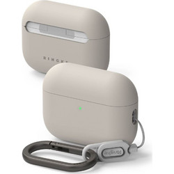 Ringke Θήκη Σιλικόνης με Γάντζο για Apple AirPods Pro 3 Stone Μπεζ