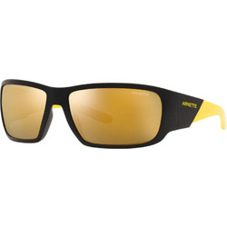 Arnette AN4297-28085A Ανδρικά Γυαλιά Ηλίου Ορθογώνια Κοκάλινα Μαύρα με Χρυσό Φακό