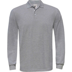 B&C Collection HVYML Ανδρική Μπλούζα Polo Μακρυμάνικη Γκρι