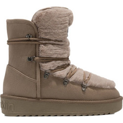 D.Franklin Nordic Γυναικεία Μποτάκια Χιονιού Πλατφόρμα Suede Μπεζ με Γούνα DFSH370022