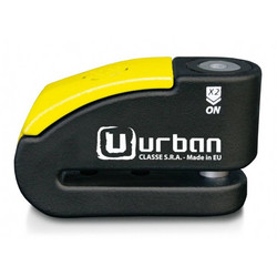 Urban 999 Κλειδαριά Δισκόφρενου Μηχανής 14mm με Συναγερμό Κίτρινη Μαύρη