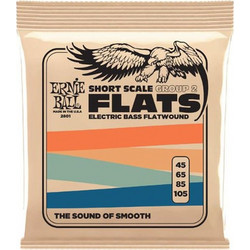 Ernie Ball Flats 2801 Σετ 4 Χορδές Ηλεκτρικού Μπάσου Stainless Steel 45-105" 3/4