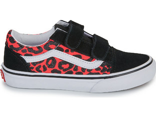 Vans Old Skool Παιδικά Sneakers Μαύρα Κόκκινα VN000CYAFOC1