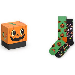 Happy Socks Trick Or Treat Ανδρικές Κάλτσες Ψηλές με Σχέδια Πράσινες Μαύρες 2Pack P004296-100