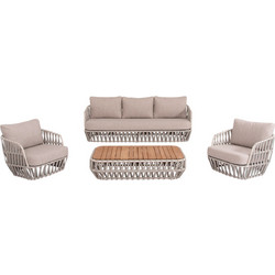 HomeMarkt Sabo Σετ Σαλόνι Κήπου Ξύλινο 4τμχ Μπεζ HM6208.02