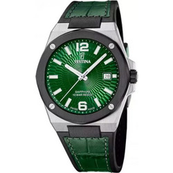 Festina Ανδρικό Ρολόι με Πράσινο Δερμάτινο Λουράκι F22001/3