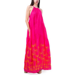 Lace Maxi Καλοκαιρινό Καθημερινό Φόρεμα Φούξια Μ-8383