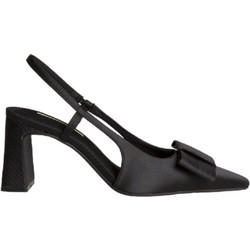 Corina Γόβες Slingback με Χοντρό Ψηλό Τακούνι & Φιόγκο Μαύρες M6255