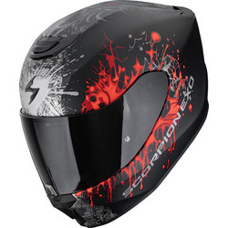 Scorpion Exo 391 Wolf Matt Black Silver Red Κράνος Μηχανής Full Face 1600gr