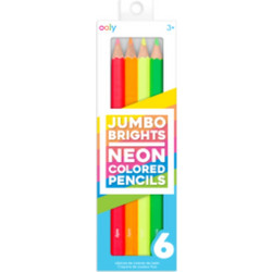 OOLY Jumbo Brights Neon Ξυλομπογιές Σετ 6τμχ