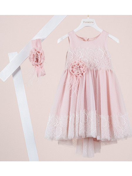 Piccolino Marcella Βαπτιστικό Φόρεμα 2τμχ DR26S191.PINK