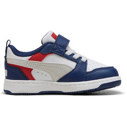 Puma Rebound V6 Παιδικά Sneakers Λευκά Navy Μπλε Κόκκινα 397420-33