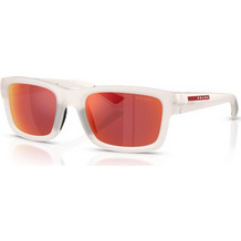 Prada PSB10S 28M90Z Ανδρικά Γυαλιά Ηλίου Τετράγωνα Κοκάλινα Λευκά με Πορτοκαλί Φακό