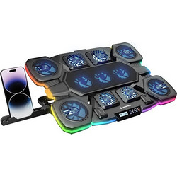 Rampage GLACIERS50 Cooling Pad Laptop έως 17" με 11 Ανεμιστήρες & Φωτισμό
