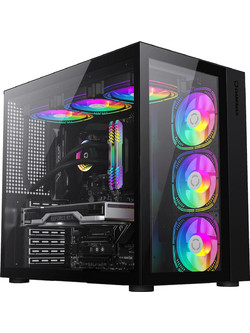 Gamemax Infinity Black Gaming Midi Tower Κουτί Υπολογιστή με Πλαϊνό Παράθυρο