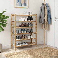 vidaXL Παπουτσοθήκη Bamboo Φυσικό Χρώμα M68xΠ28xΥ96cm 42028237