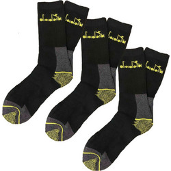 Diadora Ανδρικές Κάλτσες Ψηλές με Σχέδια Μαύρες 3Pack D1135-200