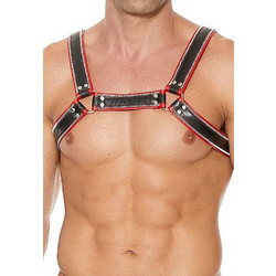 Ouch! Uomo Z Series Chest Bulldog Λουριά Δεσίματος Κόκκινα