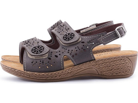 Love4shoes Καλοκαιρινές Γυναικείες Πλατφόρμες Χαμηλές Γκρι 5288-0287