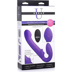 Strap U 10x Ergo Fit Strapless Strap On 25cm με Δόνηση Μωβ