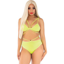 Leg Avenue Σετ Sexy Εσώρουχα Lime D-240104